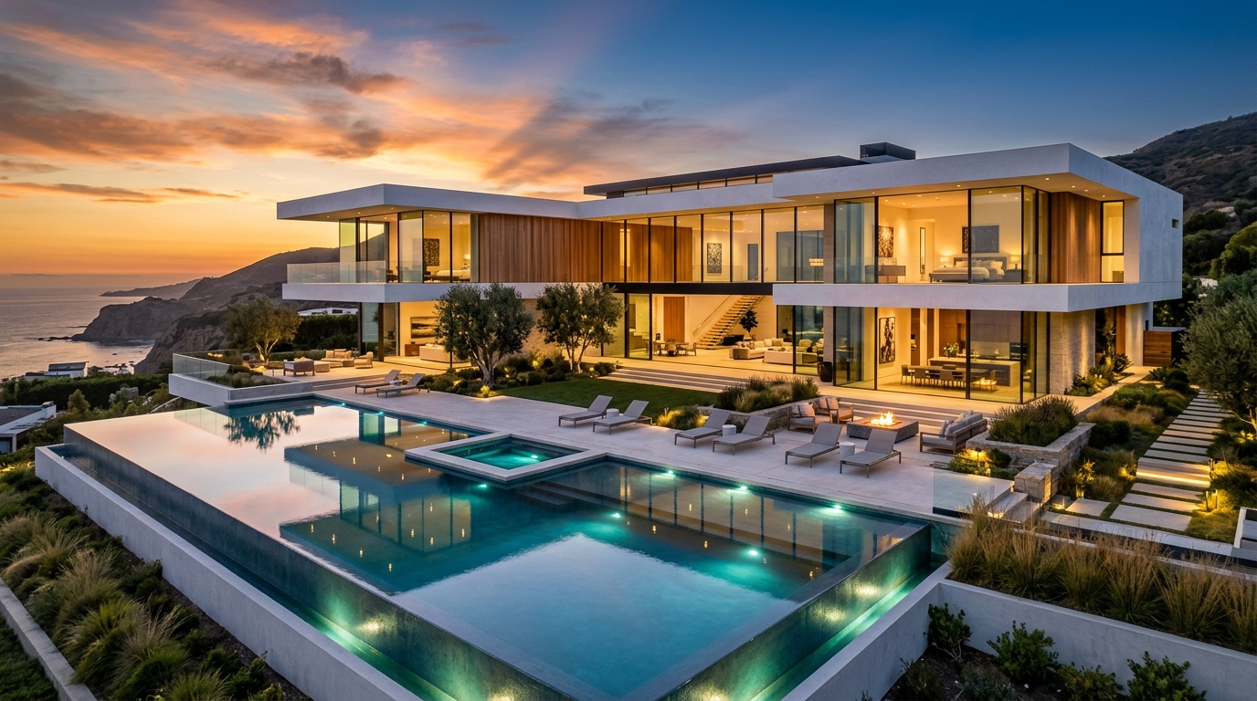 Mega mansión ultra moderna de lujo - Arquitectura contemporánea 4K